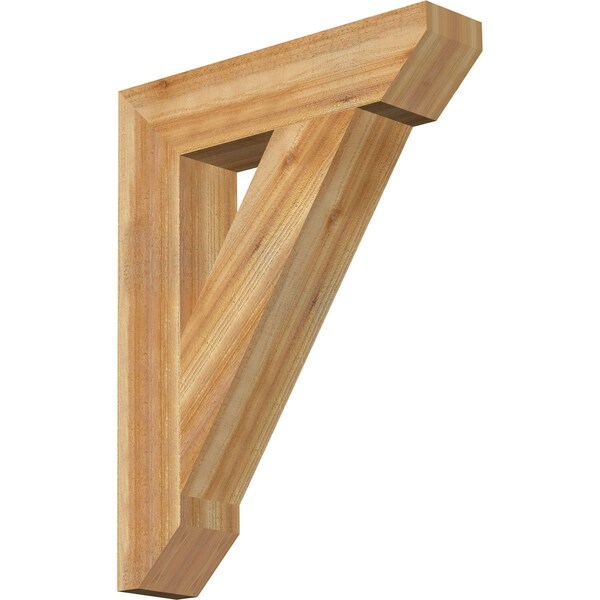 Ekena Millwork Traditional Slat Rough Sawn Bracket, Western Red Cedar, 6"W x 28"D x 36"H BKT06X28X36TRA06RWR - main